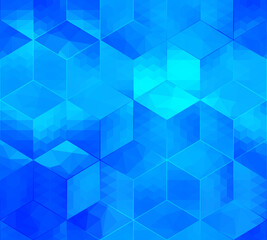 Poster - Abstract cubes pattern vector blurred background
