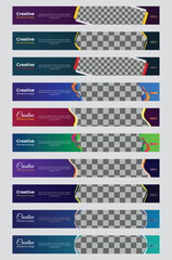 Wall Mural -  Big set of horizontal business banner templates. Modern technology design