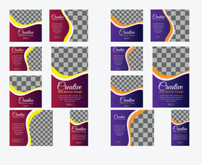 Wall Mural - Collection horizontal business banner set vector templates.