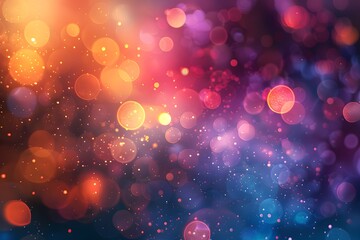 Poster - Vibrant Bokeh Background with Colorful Light Effects