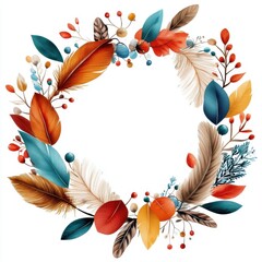 Wall Mural - Intricate Boho Decorative Wreath Design