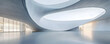 © Prasanth - Empty minimal abstract architecture building interior or exterior concrete design open space floor courtyard white showcase area and curved walls museum, display showroom mockup environment background