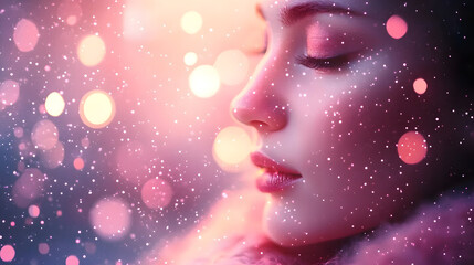 Pink glitter light astronomy outdoors.