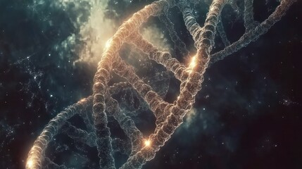 Wall Mural - exploring the blueprint of life. dna structure in a digital universe