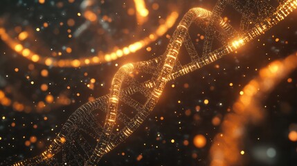 Wall Mural - glowing dna strands over futuristic global data network and analysis