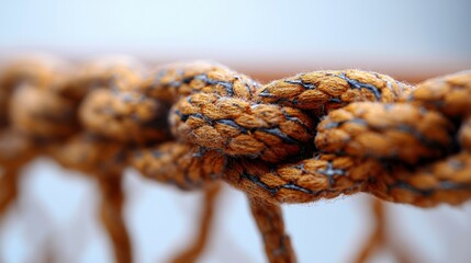 Sticker - Close-up of a Knotted Rope with Black Stripes