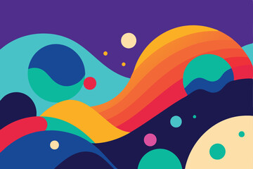 Flat Colorful Dynamic Shapes Abstract vector Background