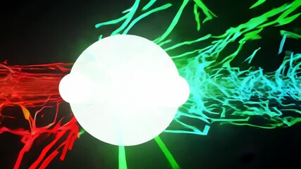 Wall Mural - abstract dynamic 3d shapes in motion with vivid rgb rainbow colors and 90s style
