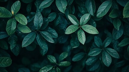 A dense layer of vibrant green leaves forms a tranquil backdrop in the forest shade