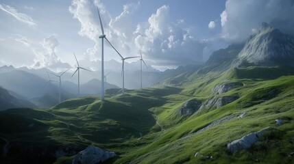 Wind turbines on the mountain