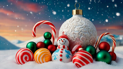 christmas background with balls