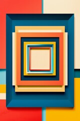 Geometric layers in blue and orange color palette