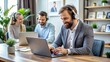© Dressers zone - A remote worker using noise-canceling headphones during a virtual meeting