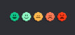 © VRTX - Pixel feedback rating emotions icons with mood scale in 8-bit retro video game style - editable vector graphics