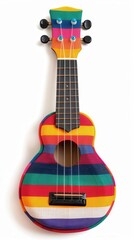 A charango clipart, Andean string instrument element, vibrant colors, isolated on white background