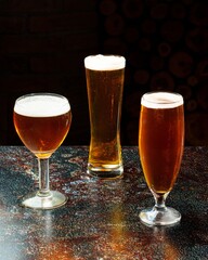 Beautiful Mug of Light Beer on a Dark Background