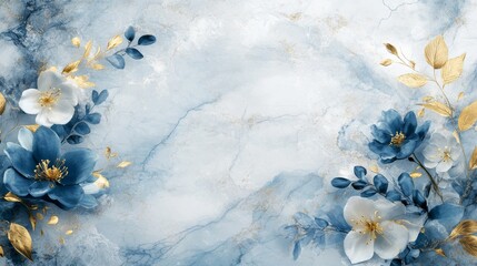 Sticker - Elegant Floral Marble Background