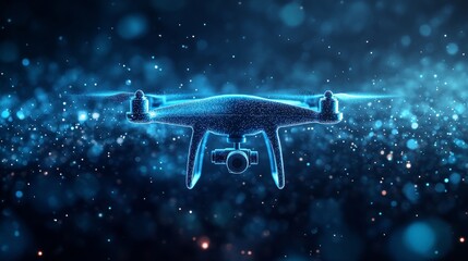 Poster - Futuristic Drone in Digital Space