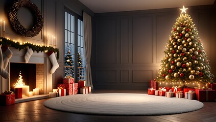 festive christmas background features intricate light effects creating magical atmosphere holiday celebrations indoors