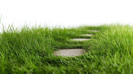 Canvas Print - Serene Stone Pathway Through Lush Green Grass