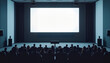 © Alex_Kalin - Audience watching presentation in dark theater with blank screen
