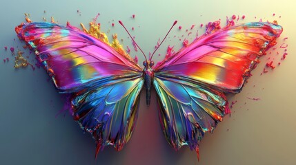 Canvas Print - Vibrant Colorful Butterfly Artwork