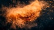 © Biplob - High Energy Orange Powder Eruption Captured On Black Background image