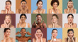 © Prostock-studio - A group of women with different skin tones and features demonstrates various skincare routines against vibrant backgrounds, highlighting the importance of self-care and beauty.