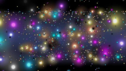 Wall Mural - Abstract dark background with blurred lights in various vibrant colors.