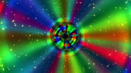 Wall Mural - Abstract colorful glowing light rays and sparkling stars in space.