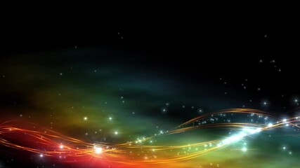 Wall Mural - Abstract glowing lines and stars on a dark background.