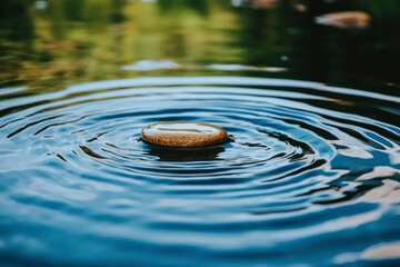 Sticker - A Single Stone Creates Concentric Ripples in a Calm Body of Water