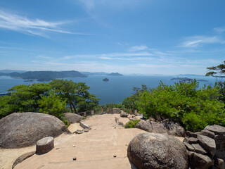 Onoseto strait seen from the top of Mount Misen, Japan