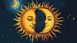 © Nicat - Stylized sun and moon icons interlocked, representing day and night cycles.