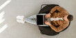 © Prostock-studio - Male Freelancer Using Laptop Computer With Blank Screen Sitting In Chair At Home. Technology And Gadgets, Freelance Career And Lifestyle Concept. Top View Shot, Panorama, Mockup