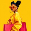 © Nigar - Fashion Girl with Shopping Bags Illustration