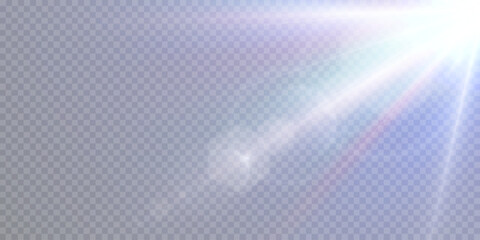 Aufkleber - Light source with bright light and glare for stage and podium lighting. Bright sun glare, sun glow effect Vector