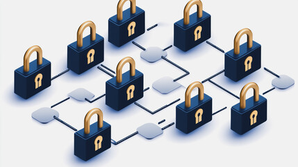 abstract innovative cyber security network, using interconnected nodes to represent partnerships