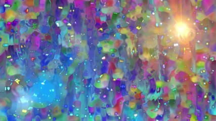 Wall Mural - Abstract colorful background with bright lights and shimmering textures.
