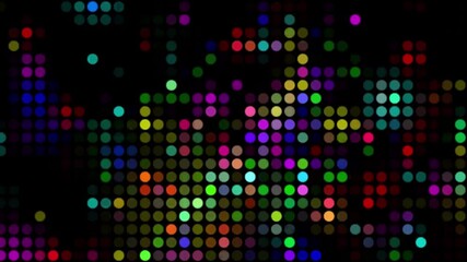 Wall Mural - Abstract colorful dot pattern on black background.
