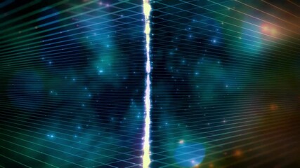 Wall Mural - abstract background with bright glowing lines and a grid, creating a futuristic and technological fe