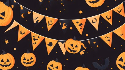 Wall Mural - Halloween Line Icon Sticker Set
