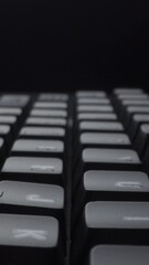 Wall Mural - close-up macro view of keyboard on the laptop computer or desktop computer. macro soft focus dolly s