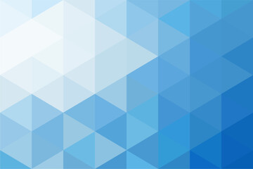 Mosaic triangle blue background. Gradient pixel polygonal background.