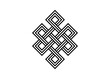 © Pe - endless tibetan eternal knot symbol tattoo logo isolated on white background. vector illustration.
