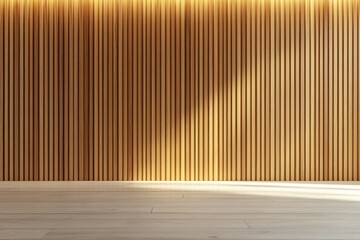 Wall Mural - A room with wooden walls and a wooden floor