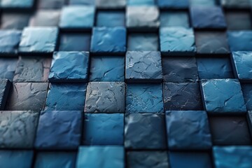 Cool Blue Cubes - 3D Render of Abstract Geometric Shapes