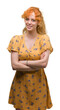 © Krakenimages.com - Young redhead woman happy face smiling with crossed arms looking at the camera. Positive person.