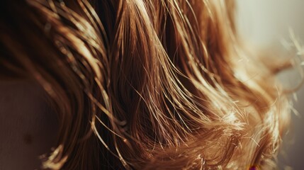 Wall Mural - Soft Light on Silky Brown Hair Texture