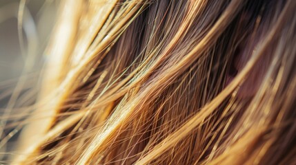 Wall Mural - Close-Up of Shiny Blonde Hair in Natural Light